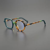 Joy Acetate Glasses Frame Geometric Frames Southood Green Leopard