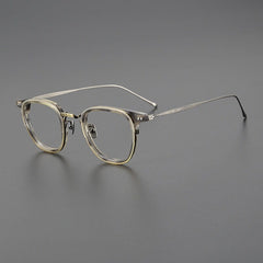 Jyll Titanium Square Glasses Frame Rectangle Frames Southood Leopard bronze
