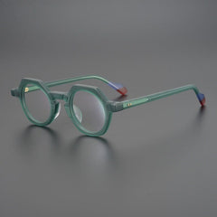 Kaberi Retro Round Acetate Eyeglasses Frame Round Frames Southood Matte Green