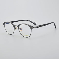 Kalan Retro Titanium Glasses Frame Cat Eye Frames Southood Gun Gray