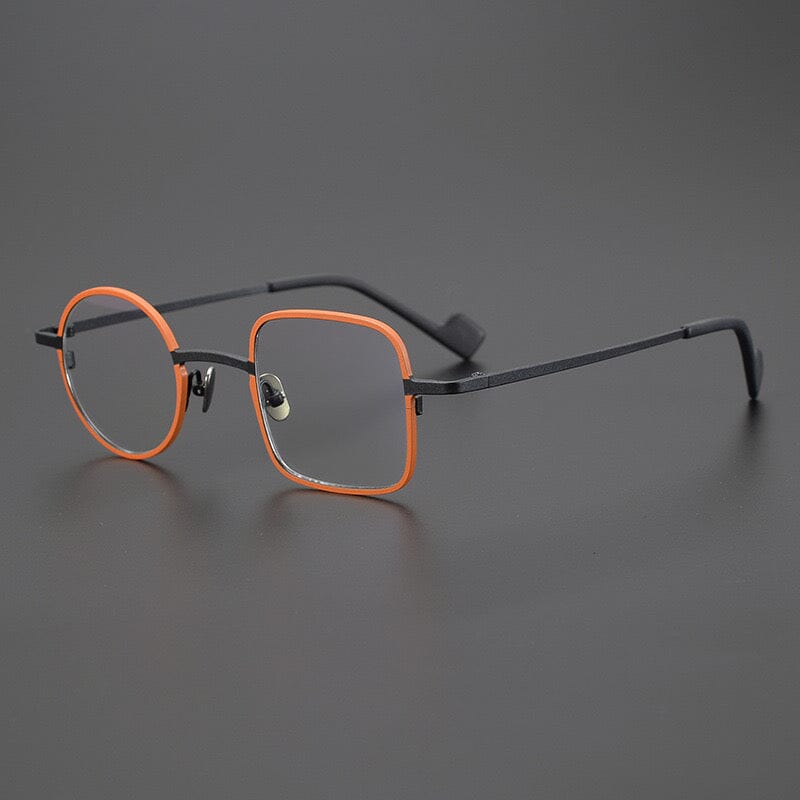 Kalen Titanium Glasses Frame Geometric Frames Southood Matte Orange Black