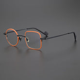 Kalen Titanium Glasses Frame Geometric Frames Southood Matte Orange Black
