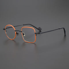 Kalen Titanium Glasses Frame Geometric Frames Southood Matte Orange Black