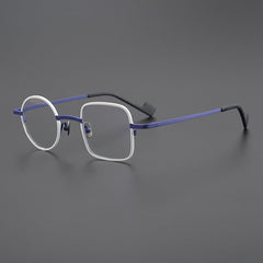 Kalen Titanium Glasses Frame Geometric Frames Southood Matte White Blue