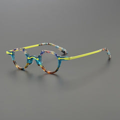 Kalf Vintage Distinctive Glasses Frame Geometric Frames Southood Blue Yellow