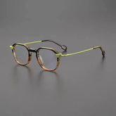Kamal Retro Acetate Glasses Frame Geometric Frames Southood Leopard Green