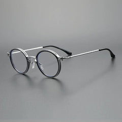 Kay Retro Round Optical Metal Glasses Frame Round Frames Southood Silver Black