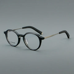 Kaye Acetate Titanium Glasses Frame Oval Frames Southood Black