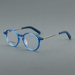 Kaye Acetate Titanium Glasses Frame Oval Frames Southood Blue