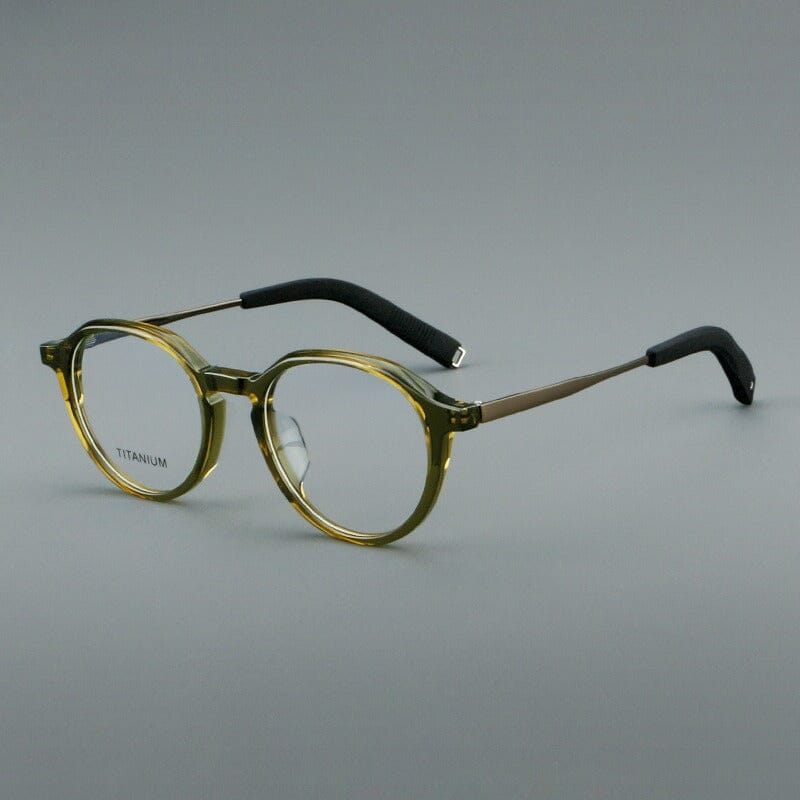 Kaye Acetate Titanium Glasses Frame Oval Frames Southood Green