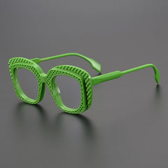KC Vintage Acetate Glasses Frame Geometric Frames Southood Emerald green