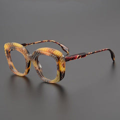 KC Vintage Acetate Glasses Frame Geometric Frames Southood Python yellow