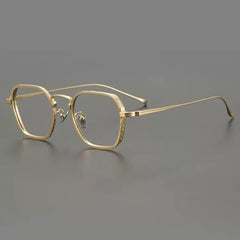 Keanu Retro Titanium Eyeglasses Frame Geometric Frames Southood Gold