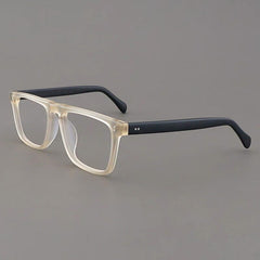 Kev Retro Acetate Optical Glasses Frame Rectangle Frames Southood Matte Yellow Black