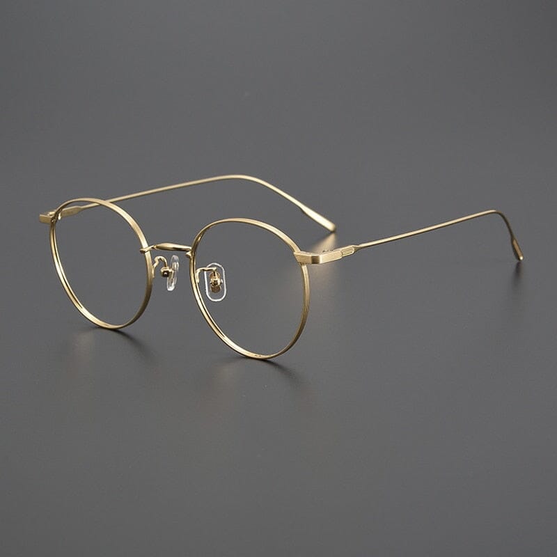 Kingston Vintage Titanium Eyeglasses Frame Round Frames Southood Gold