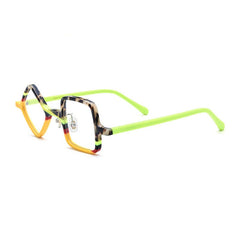 Kit Acetate Polygon Optical Glasses Frame Geometric Frames Southood Leopard Yellow