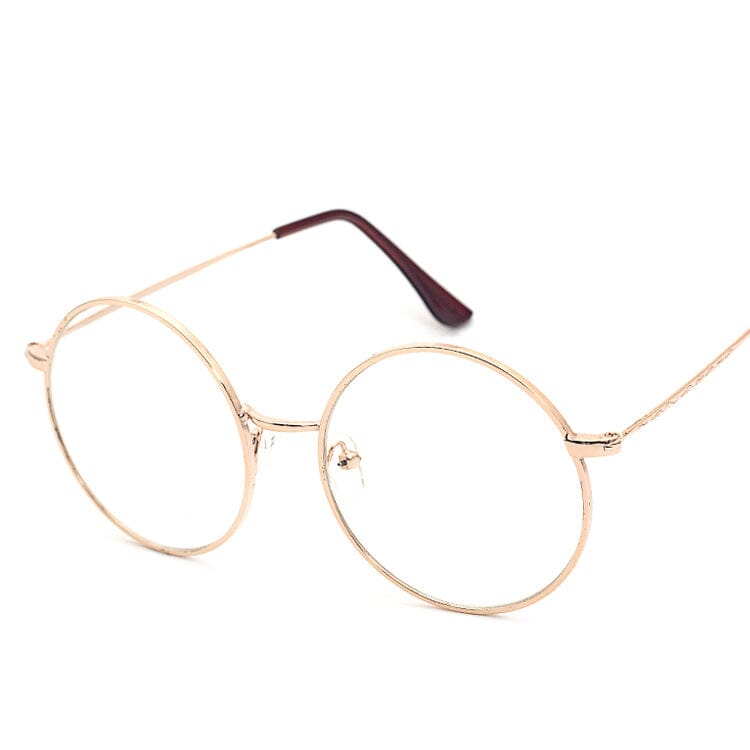 Kitty Big Round Metal Glasses Frame Round Frames Southood Rose Gold 