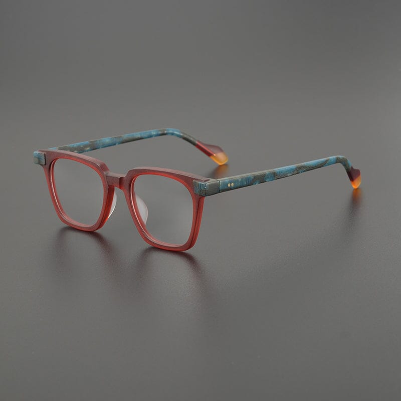 Klas Retro Acetate Glasses Frame Rectangle Frames Southood Red Blue