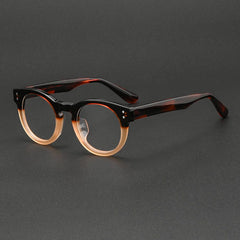 Kojo Vintage Acetate Glasses Frame Oval Frames Southood Leopard Tea