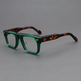 Kord Vintage Acetate Glasses Frame Rectangle Frames Southood Green Leopard