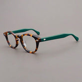 Kris Retro Acetate Glasses Frame Oval Frames Southood Leopard Green