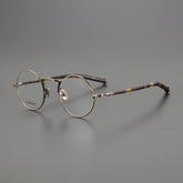 Kun Vintage Round Titanium Glasses Frame Round Frames Southood Leopard