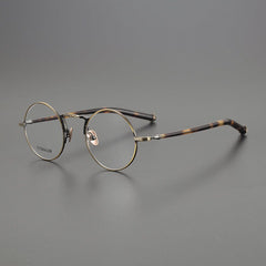 Kun Vintage Round Titanium Glasses Frame Round Frames Southood Leopard