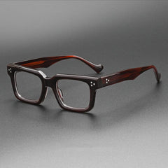 Kyle Vintage Acetate Glasses Frame Rectangle Frames Southood Dark Red