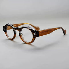 Lamine Vintage Acetate Glasses Frame Round Frames Southood Leopard Tea