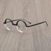 Lang Vintage Round Acetate Frame Round Frames Southood Black clear