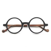 Lang Vintage Round Acetate Frame Round Frames Southood Wood Grain Black Brown