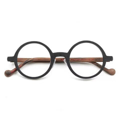 Lang Vintage Round Acetate Frame Round Frames Southood Wood Grain Black Brown