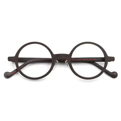 Lang Vintage Round Acetate Frame Round Frames Southood Wood Grain Brown
