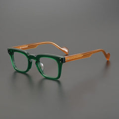 Lanzo Retro Acetate Glasses Frame Rectangle Frames Southood Green