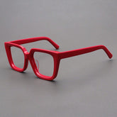 Lanzo Retro Acetate Glasses Frame Rectangle Frames Southood Red