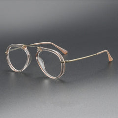 Laver Retro Aviator Acetate Glasses Frame Aviator Frames Southood Clear Tea