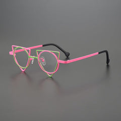 Leap Special Shaped Triangle Titanium Glasses Frame Geometric Frames Southood Green Pink