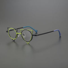 Leap Special Shaped Triangle Titanium Glasses Frame Geometric Frames Southood Yellow Black