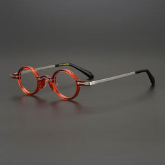 Leif Retro Round Acetate Glasses Frame Round Frames Southood Red