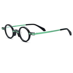 Leif Retro Small Round Acetate Glasses Frame Round Frames Southood Black