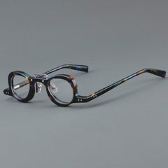 Lennon Personality Funny Small Acetate Glasses Frame Round Frames Southood Purple Leopard 