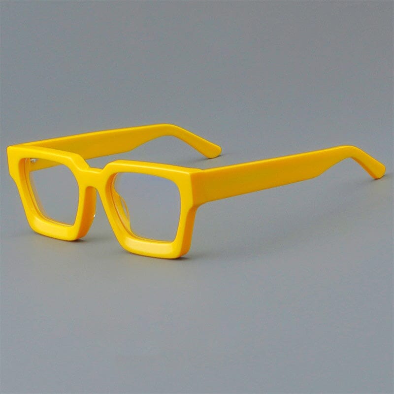 Lew Vintage Square Acetate Glasses Frame Rectangle Frames Southood Yellow