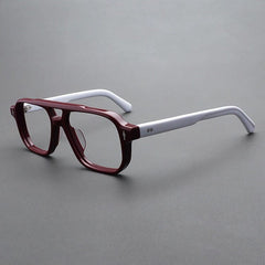 Lex Vintage Acetate Eyeglasses Frame Aviator Frames Southood Red White