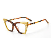 Lily Acetate Cat Eye Glasses Frame Cat Eye Frames Southood Brown yellow