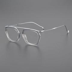 Lizann Titanium Geometric Glasses Frame Geometric Frames Southood Gray silver