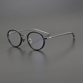 Loren Vintage Acetate Round Glasses Frame Round Frames Southood Black
