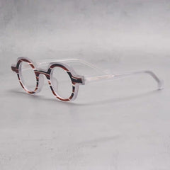 Lou Retro Round Acetate Optical Glasses Frame Round Frames Southood Matte-Stripe