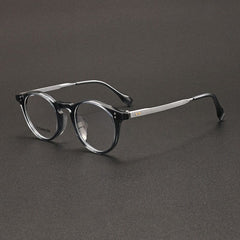 Luciano Acetate Titanium Glasses Frame Oval Frames Southood Clear Gray Blue