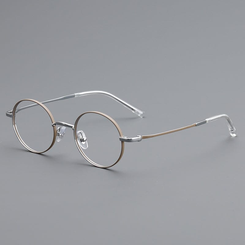 Luka Vintage Acetate Eyeglasses Frame Round Frames Southood Gray Silver
