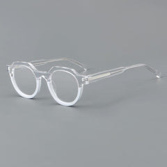 Luke Retro Acetate Optical Glasses Frame Round Frames Southood Clear-White